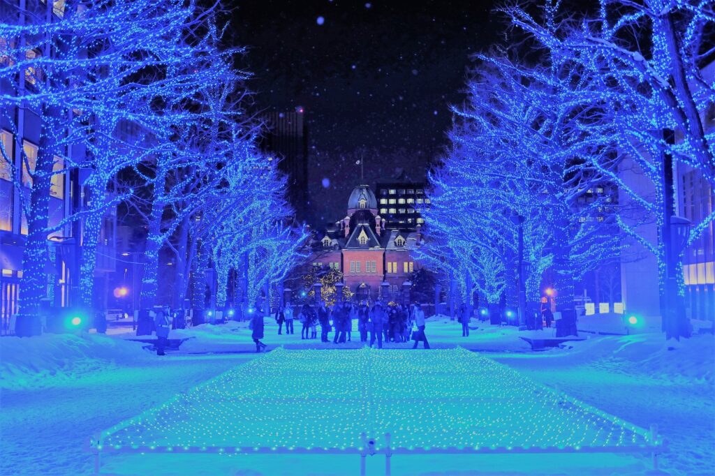 Sapporo Snow Festival - Lighted Up Tree